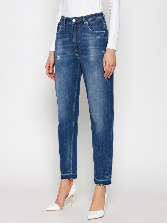 Guess Guess Jeansy Mom W1RA21 D46A4 Granatowy Tapered Fit
