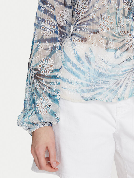 Guess Guess Bluse W5GH60 W0WA2 Blau Regular Fit