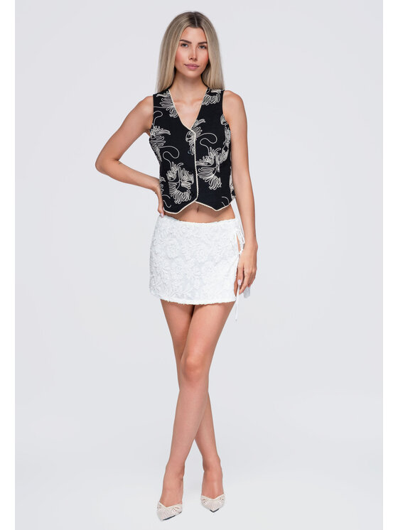 Ombre Ombre Kamizelka OW-VE-E0010 Czarny Slim Fit