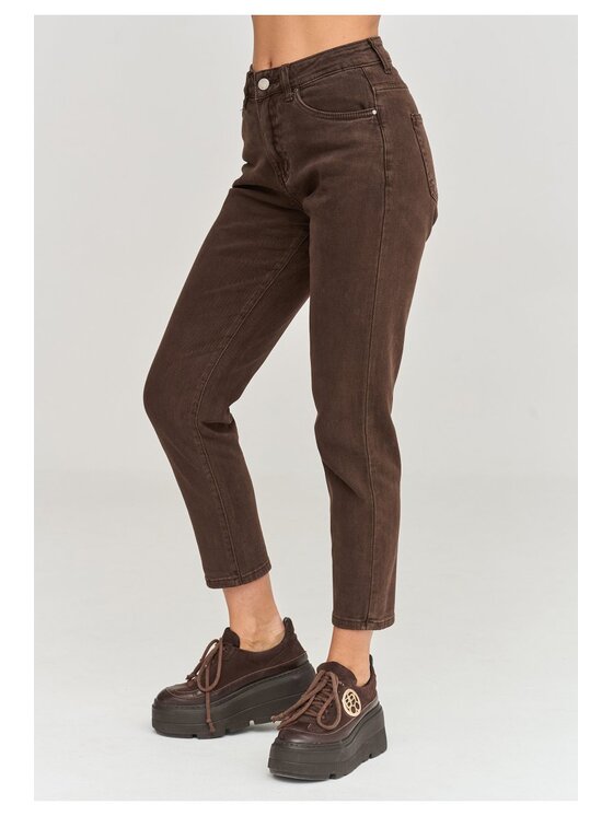 Makadamia Makadamia Jeansy C104 Brązowy Fitted Fit