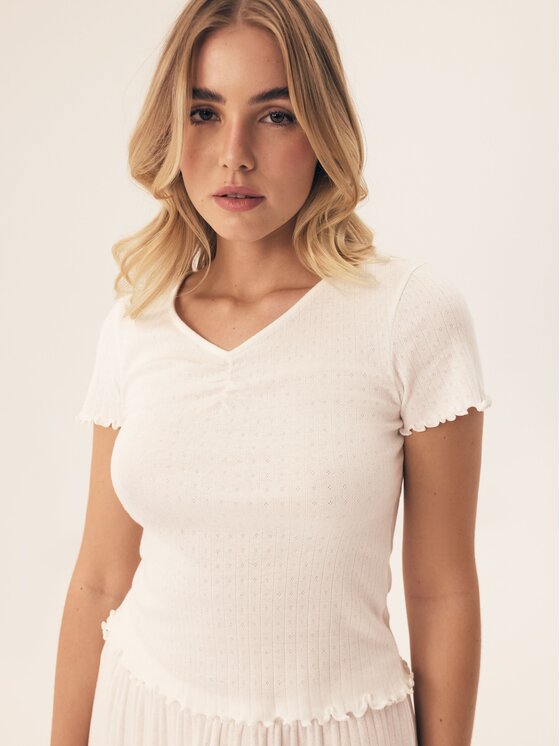 Esotiq Esotiq Piżama 43208 Kremowy Regular Fit