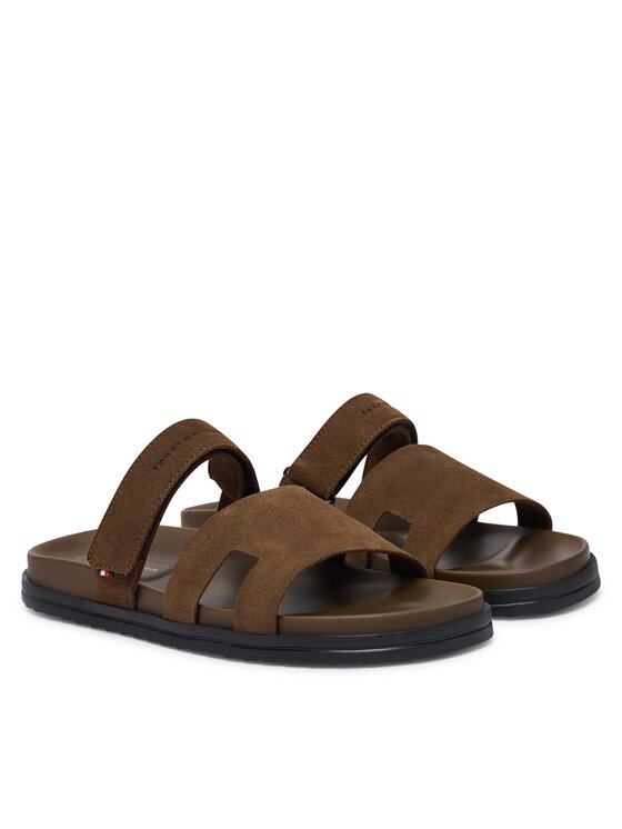 Tommy Hilfiger Tommy Hilfiger Şlapi Adjustable Premium Suede Sandal FM0FM05774 Maro