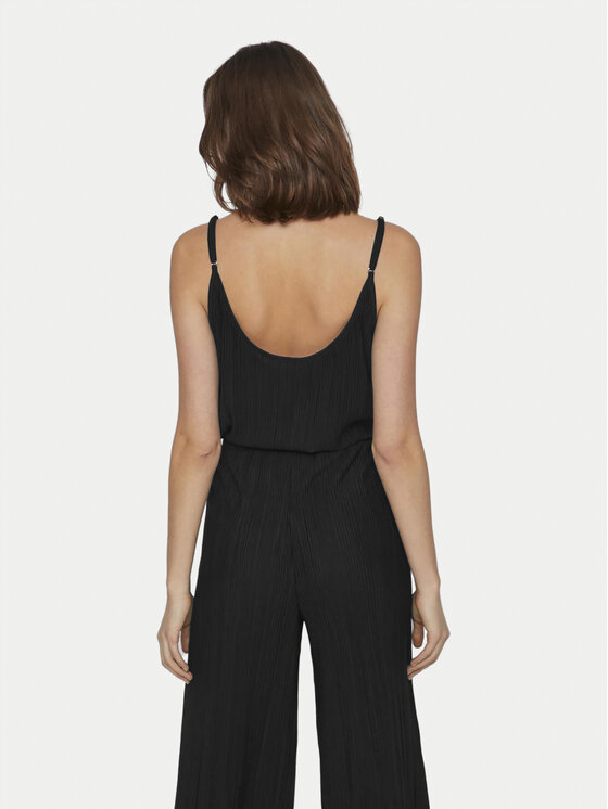 Vila Vila Top Plisa 14096337 Czarny Relaxed Fit