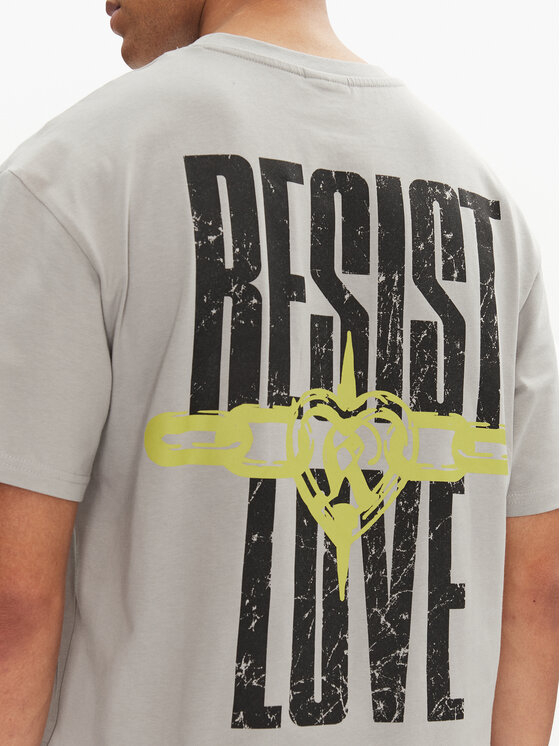 Karl Kani Karl Kani T-shirt Resist Love 60300348 Siva Relaxed Fit
