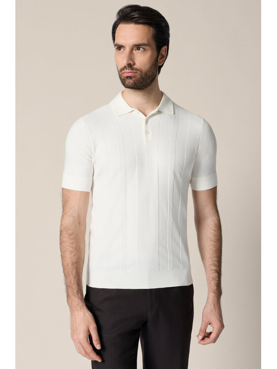 Lancerto Lancerto Polo Nino PO073126000021 Kremowy Regular Fit