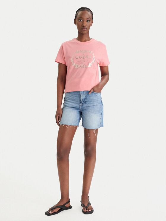 Guess Guess Longsleeve krekls E6GI00 I3Z14 Rozā Regular Fit