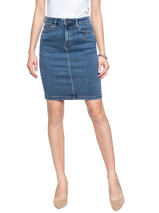 Lee Lee Minigonna PENCIL SKIRT Blu Regular Fit