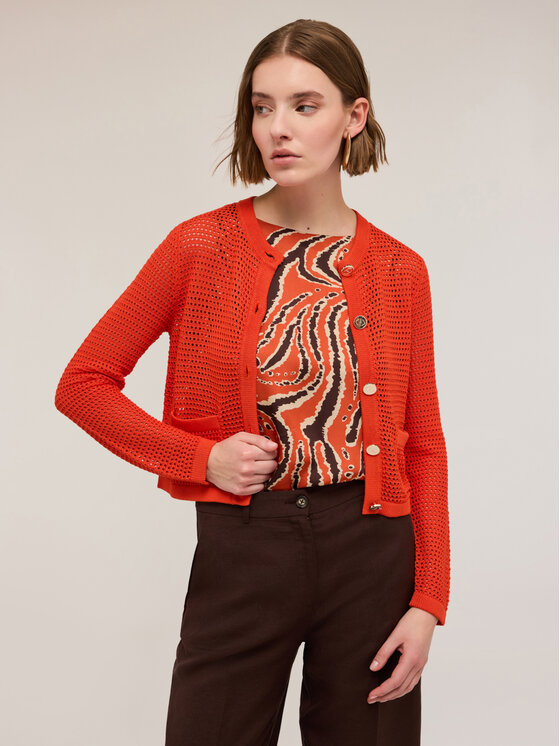 Motivi Motivi Cardigan M322W003405N017 Nero Regular Fit