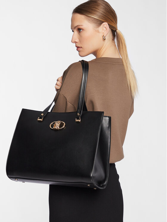 Sac à Main Tote Liu Jo ECS L - Noir - Dessus En Polyuréthane - Grand Format Pratique