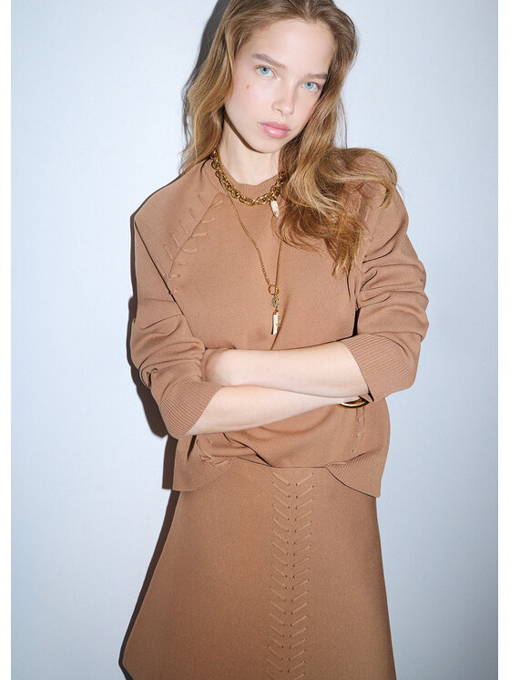 Liu Jo Liu Jo Maglione WF6186MS81R81020 Beige Loose Fit