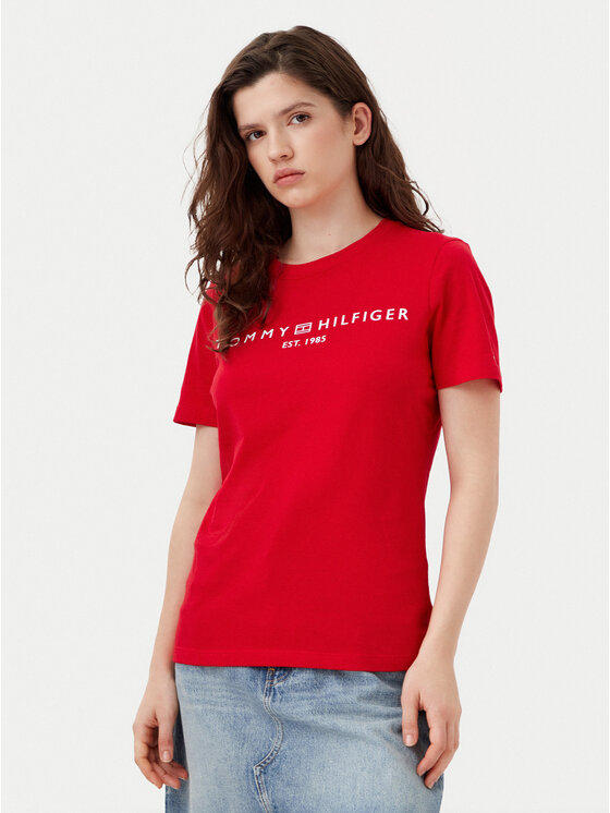 Tommy Hilfiger Tommy Hilfiger T-Shirt WW0WW40276 Červená Regular Fit