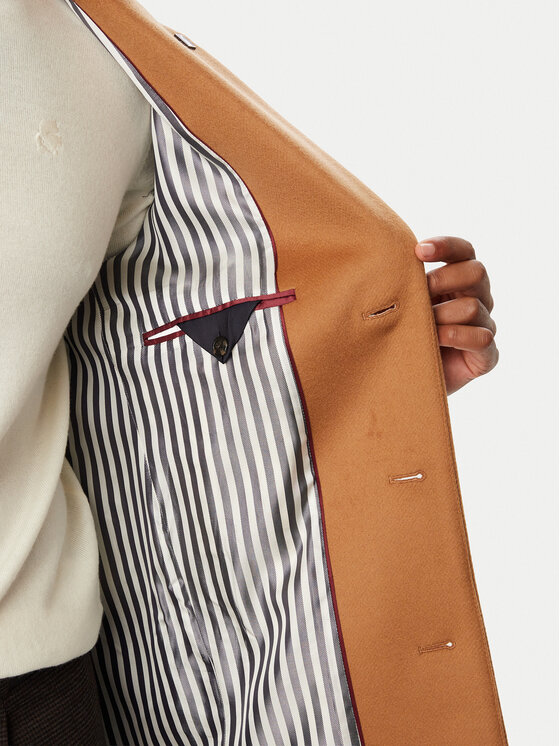 Tommy Hilfiger Tommy Hilfiger Palton de lână MW0MW40768 Maro deschis Regular Fit