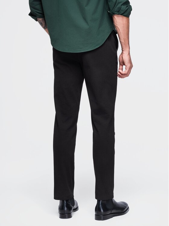 Ombre Ombre Chinosy OM-PACP-0309 Czarny Slim Fit