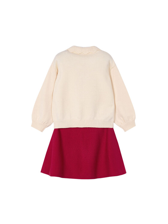 Mayoral Mayoral Komplet bluza i spódniczka 4932 Beżowy Regular Fit
