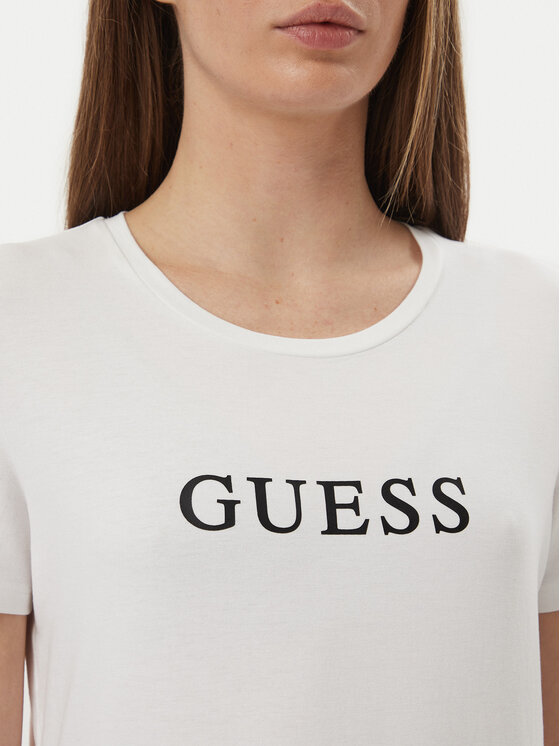 Guess Guess Tričko O5RI01 KBBU1 Biela Slim Fit