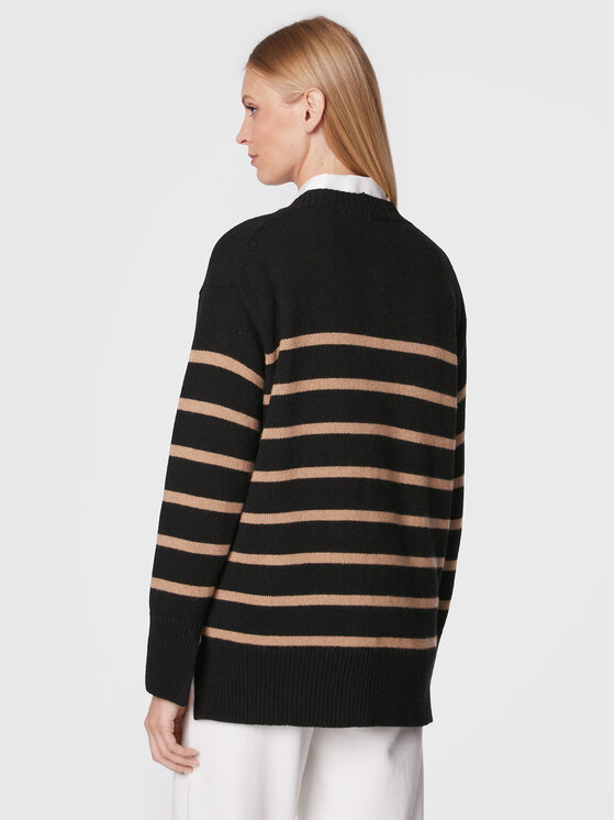 Ermanno Firenze Ermanno Firenze Pletena jopica N019EH8 Črna Regular Fit