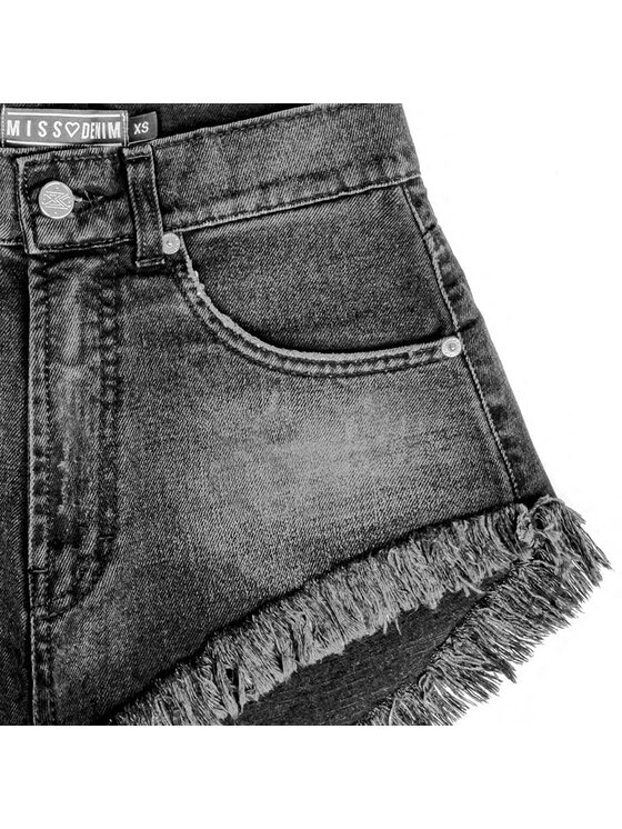 MissDenim MissDenim Szorty jeansowe High Waist Szary Regular Fit