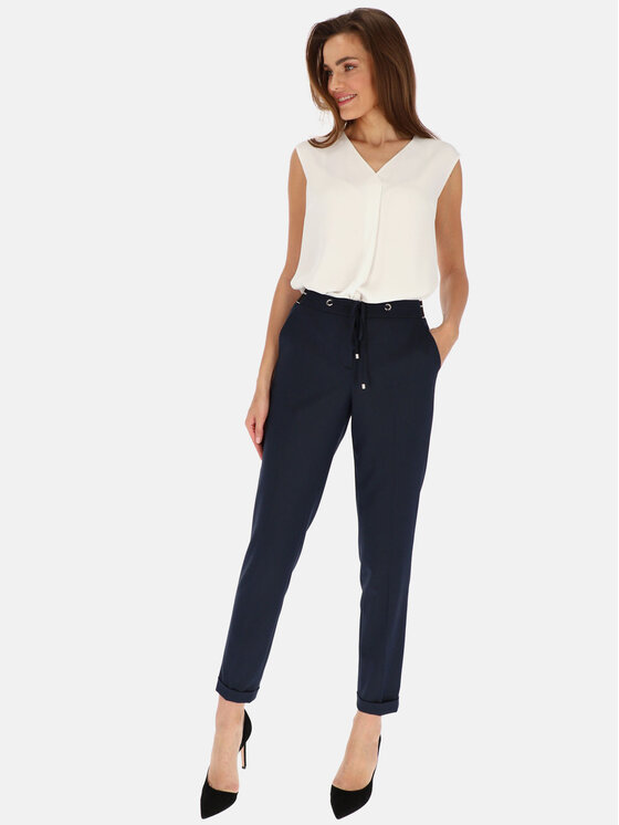 L’AF L’AF Spodnie materiałowe Liberty Granatowy Slim Leg