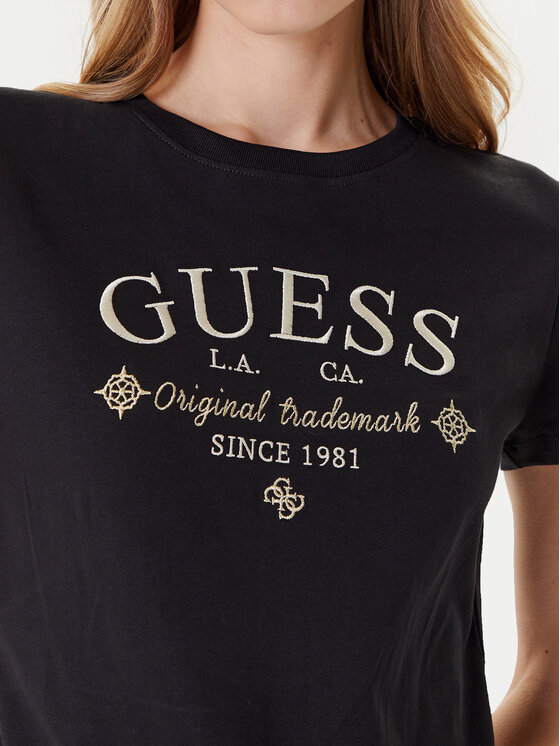 Guess Guess Tričko V5YI03 I3Z14 Čierna Regular Fit