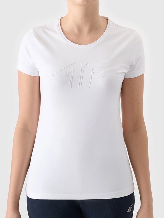 4F 4F T-shirt 4FWSS24TTSHF1163 Bianco Custom Slim Fit
