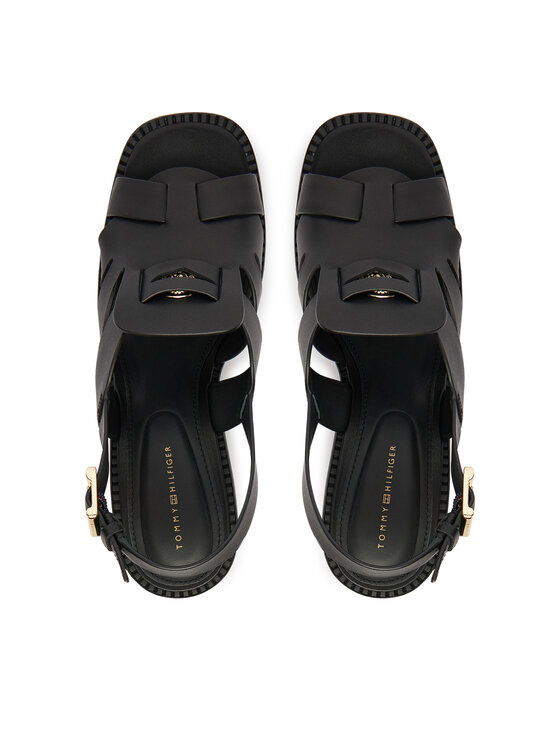 Tommy Hilfiger Tommy Hilfiger Sandále Cross Blocked Heel Sandal FW0FW09135 Čierna