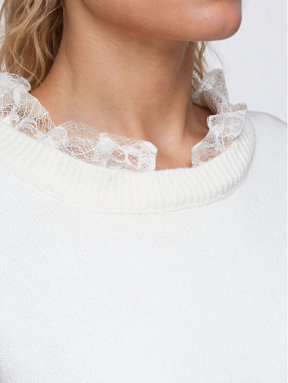 Ombre Ombre Sweter OW-SW-E0065 Beżowy Relaxed Fit
