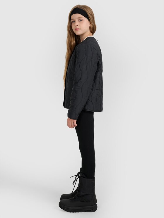 4F 4F Vatovaná bunda 4FJRAW25TDJAF0767-20S Černá Oversize
