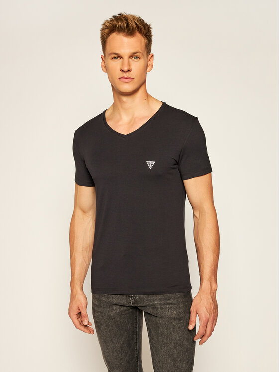Guess Tričko U97M01 JR003 Čierna Slim Fit