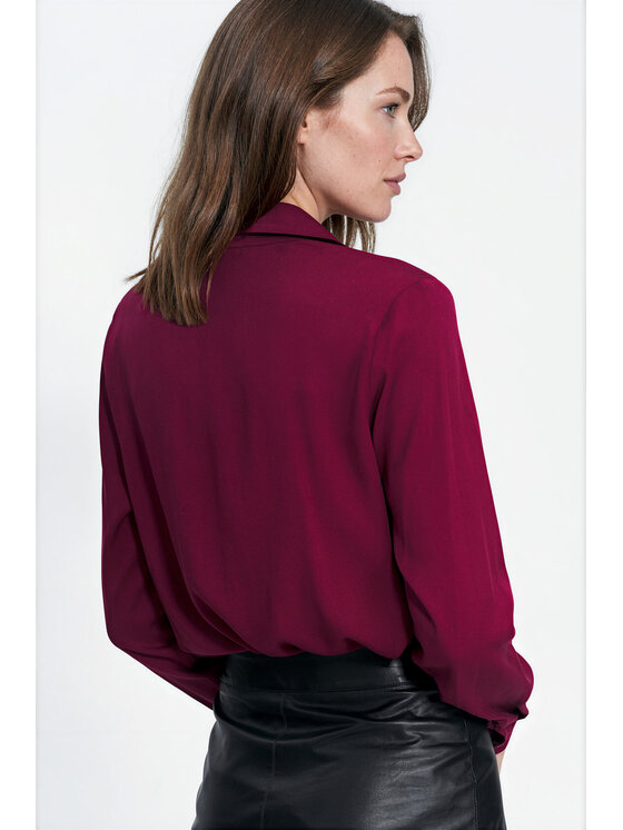 NIFE NIFE Košile K104 Bordó Regular Fit