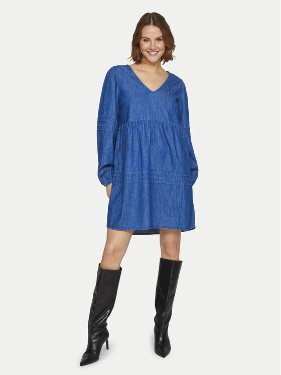 Vila Vila Jeans haljina Rowie 14091978 Plava Relaxed Fit