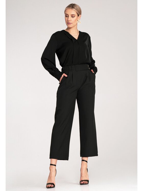 FIGL FIGL Culottes nohavice M1132 Čierna Flared Leg