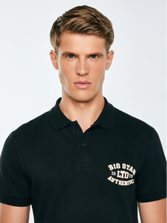 BIG STAR BIG STAR Polo LIVIER Czarny Basic Fit