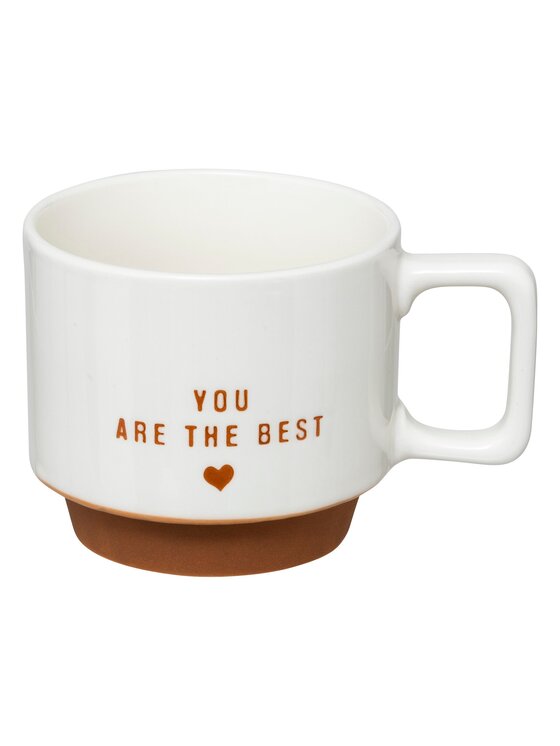 MIAhome MIAhome Zestaw 4 ceramicznych kubków na metalowym stojaku, 4 x 300 ml Biały