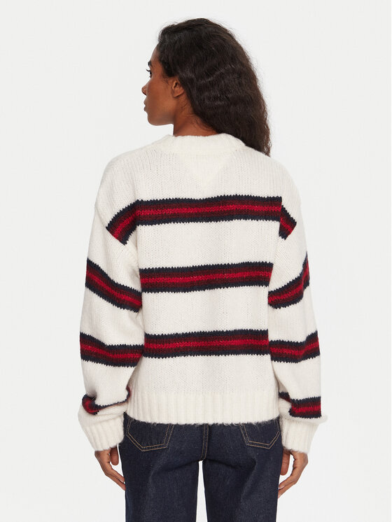 Tommy Jeans Tommy Jeans Sveter Badge DW0DW21679 Écru Relaxed Fit