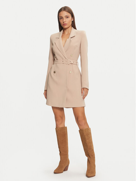 Guess Guess Kokteiļkleita Leonie W4BK46 WGLO2 Bēšs Regular Fit