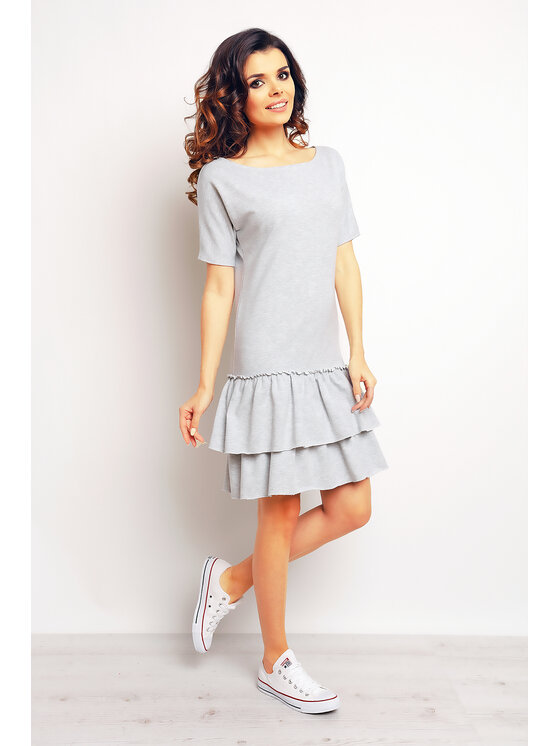 Infinite You Infinite You Sukienka letnia M094 Szary Basic Fit