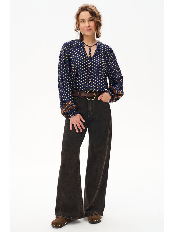 blue shadow blue shadow Bluzka Vivi 2 Granatowy Regular Fit