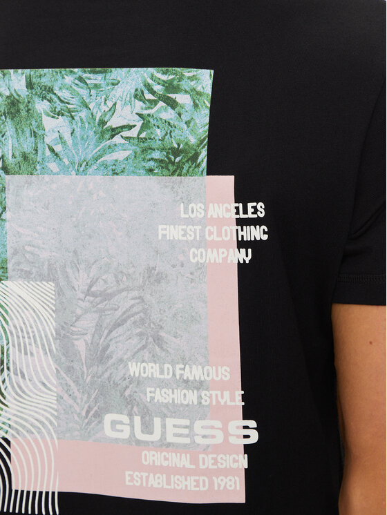 Guess Guess Tričko M4YI03 I3Z14 Čierna Regular Fit
