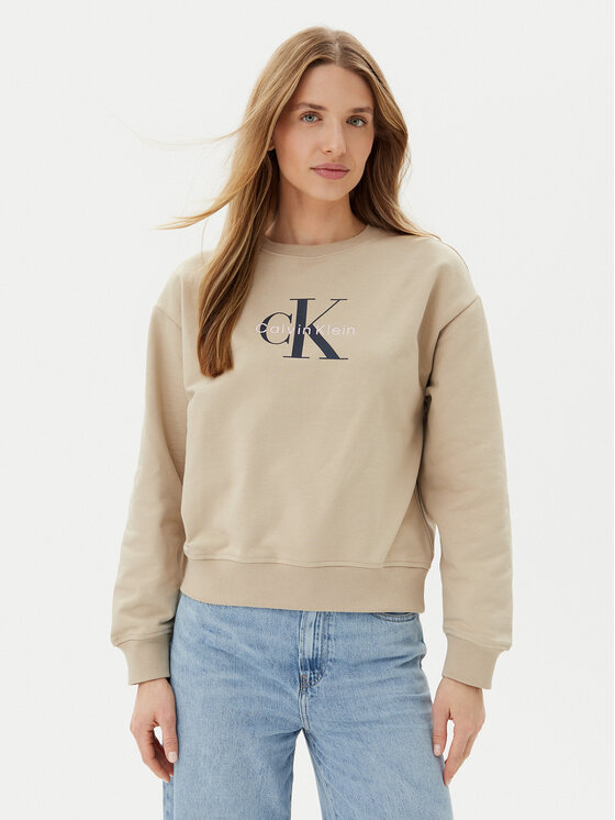 Calvin Klein Jeans Mikina LV047B234G Béžová Relaxed Fit