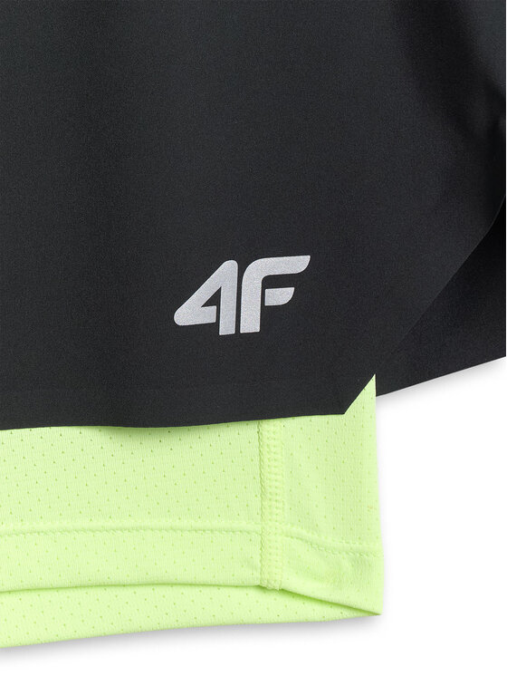 4F 4F Szorty sportowe RUNNING Czarny Regular Fit