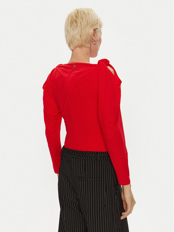 ROTATE ROTATE Bodi Linno 1137473017 Rdeča Slim Fit