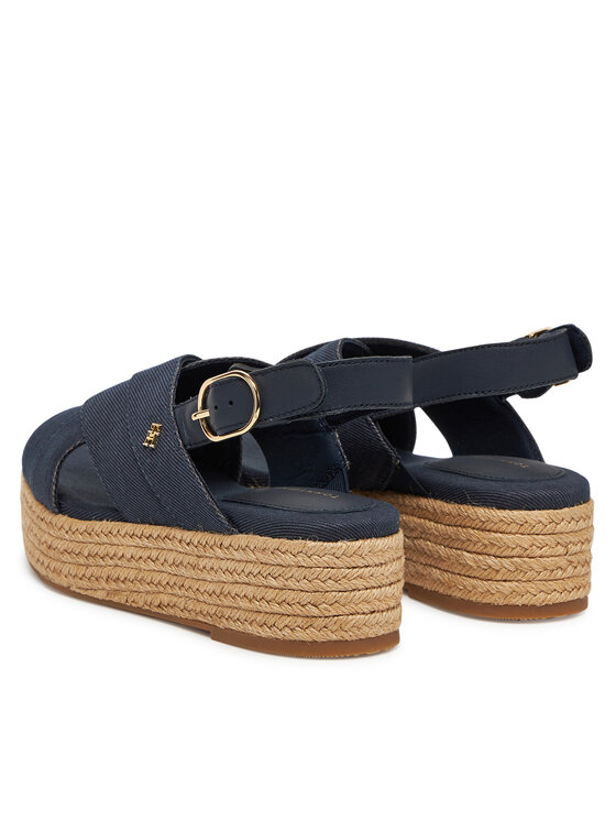 Tommy Hilfiger Tommy Hilfiger Espadrilky Denim Espadrille Platform Sandal FW0FW08669 Tmavomodrá
