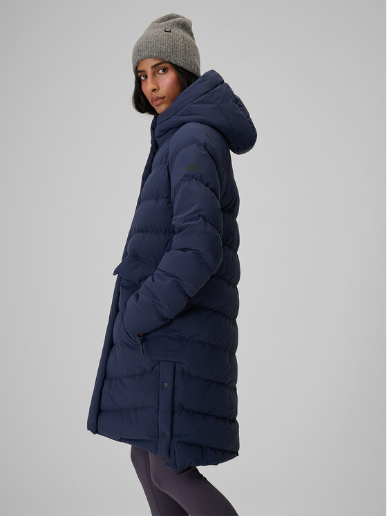 4F 4F Płaszcz zimowy CITY JACKETS Granatowy Regular Fit