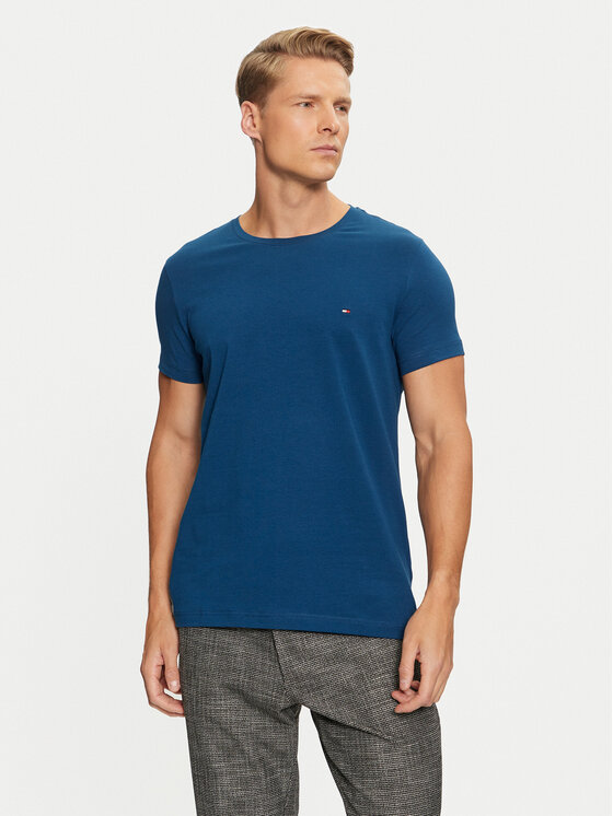 Tommy Hilfiger T-krekls MW0MW10800 Tumši zils Slim Fit