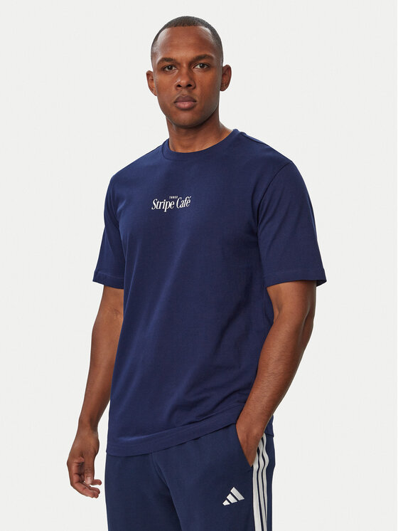 adidas adidas T-Shirt Coffee Cafe Donut Bag KT9711 Niebieski Regular Fit