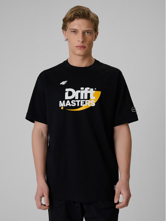 4F 4F T-Shirt MOTOSPORTS 2026 Czarny Loose Fit