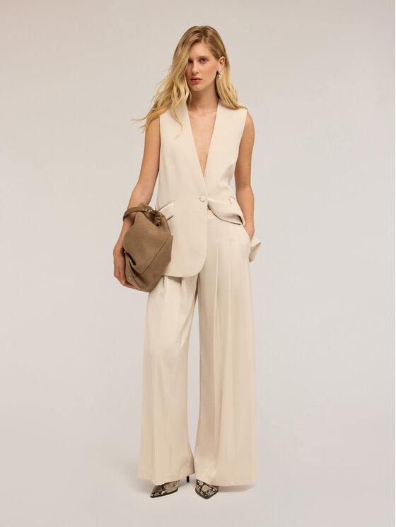 Motivi Motivi Blusa 2676Q001875N002 Écru Slim Fit