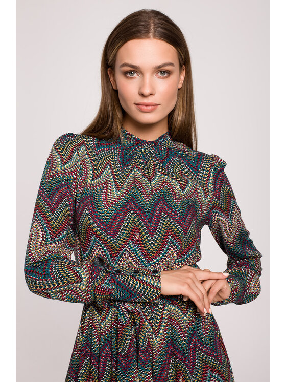 Stylove Stylove Každodenné šaty S291 Zelená Regular Fit