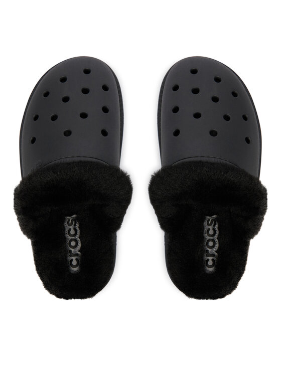 Crocs Crocs Пантофи Classic Fuzz Scuff 212143 Черен