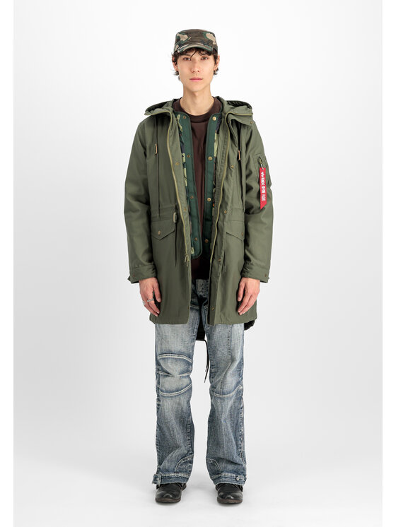 Alpha Industries Alpha Industries Kurtka zimowa Studio M-51 Fishtail Backprint (2in1) Field Jacket Zielony Loose Fit